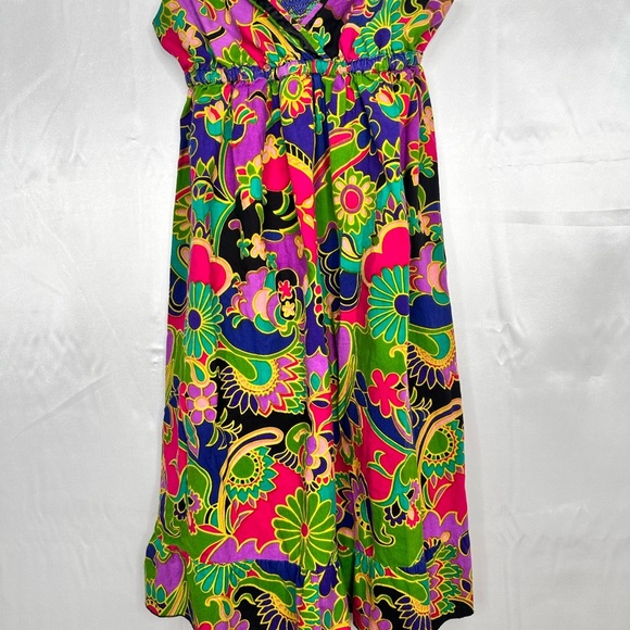 Boho Floral Maxi Dress Bright Multicolor Festival Vacation Style Size Medium ✨ - Picture 3 of 10